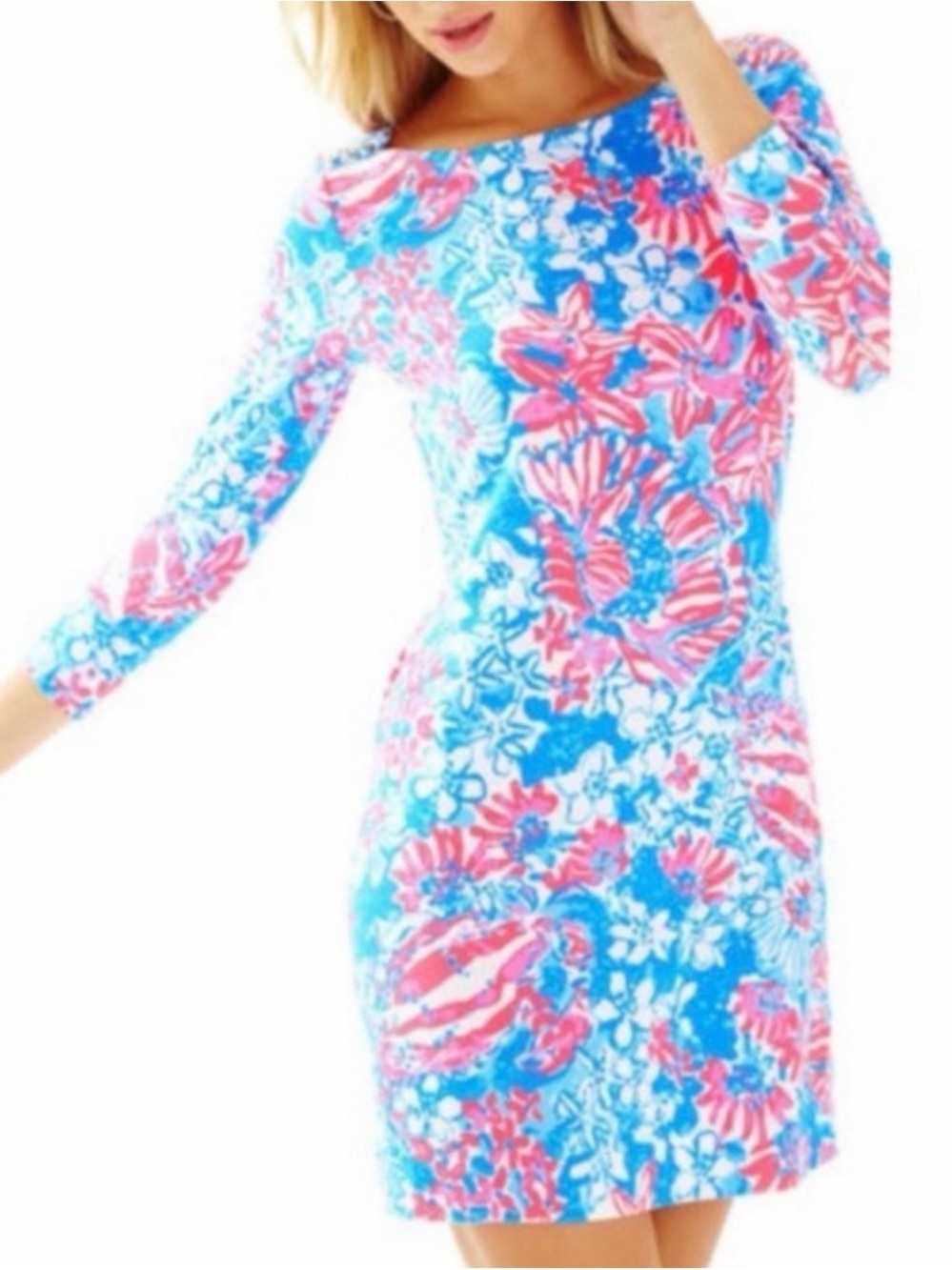 Lilly Pulitzer UPF 50+ Sophie Dress “Bay Blue Pop Pop” Size Small